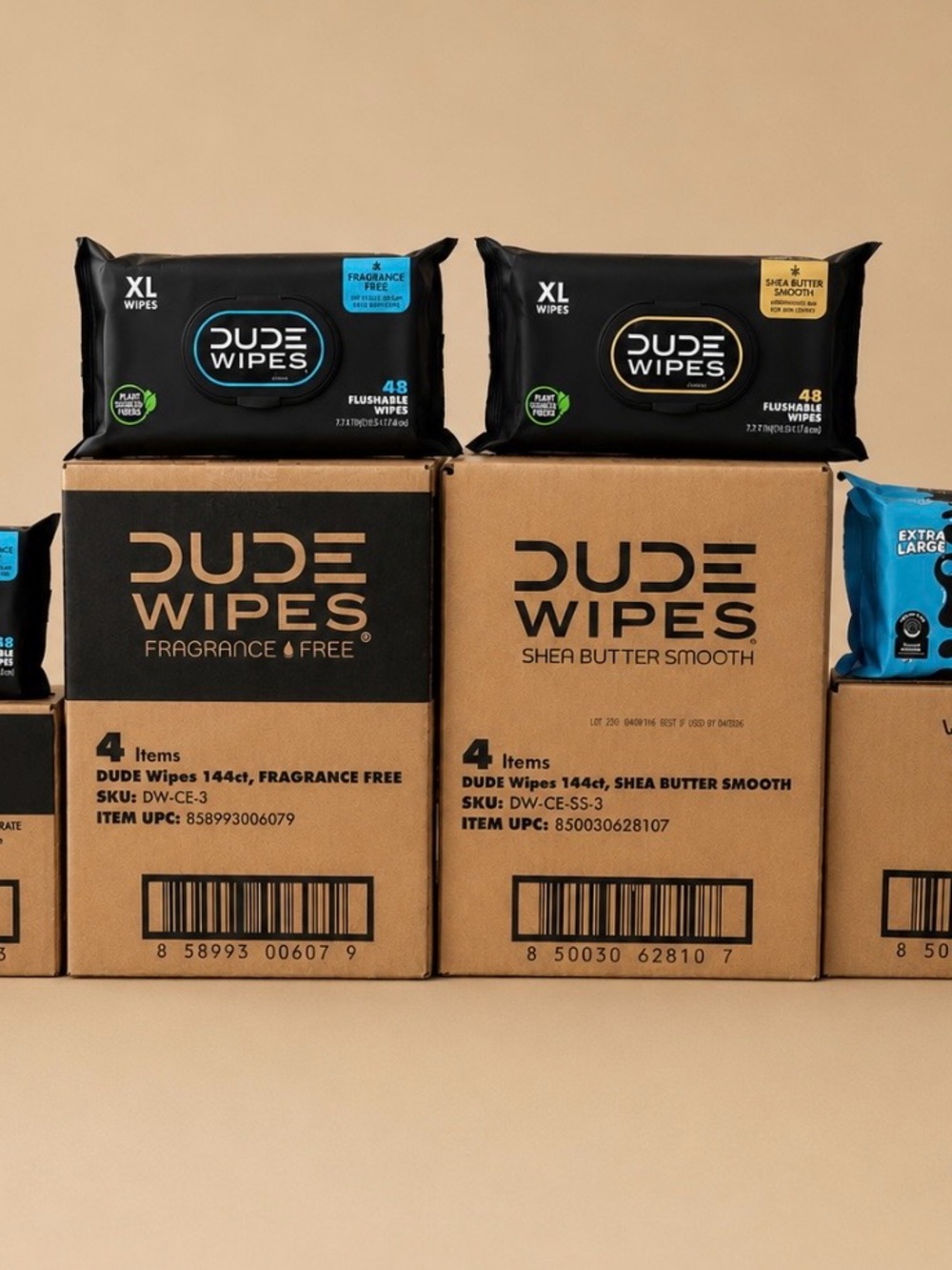 FRAGANCE FREE DUDE WIPES 12 pack